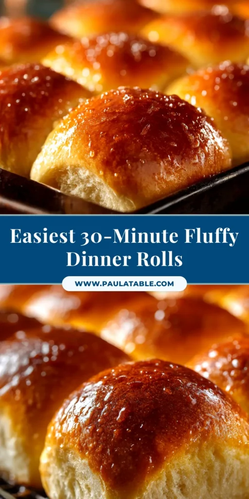 A pan of perfectly golden brown fluffy dinner rolls, fresh from the oven. The soft, buttery yeast rolls are nestled together, ready to be served.