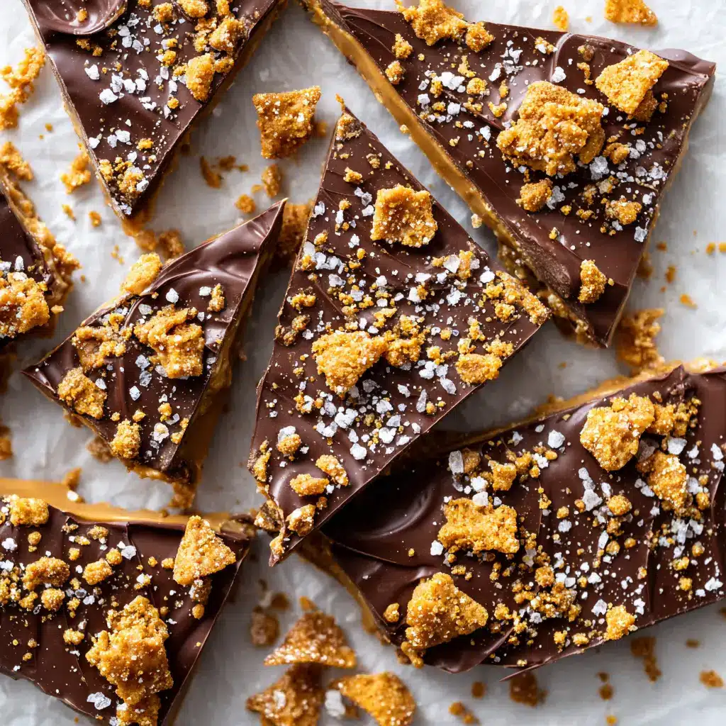 A slab of cookie butter chocolate bark cooling on a baking sheet, with visible dollops of Biscoff ready to be swirled.