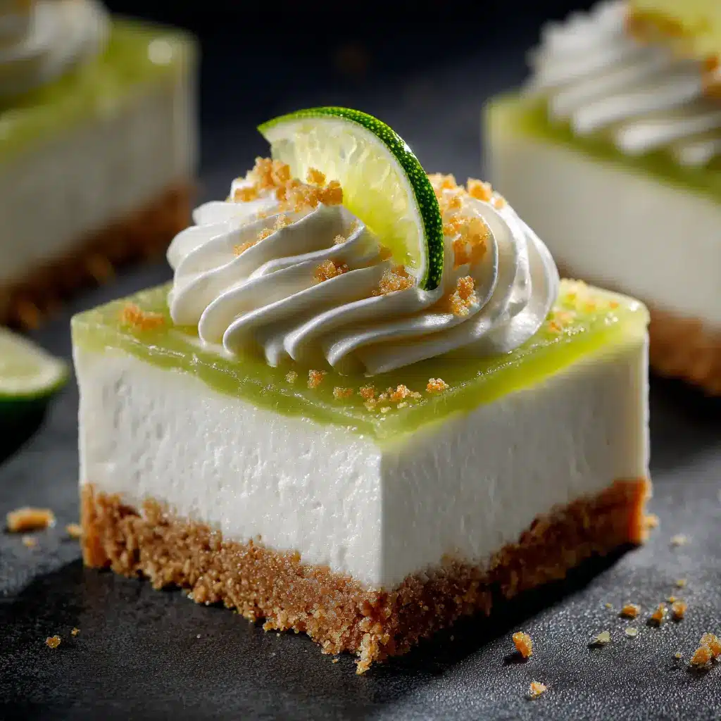 The lime mousse filling being poured over the prepared graham cracker crust in a springform pan. The filling is thick, smooth, and ready to be chilled.