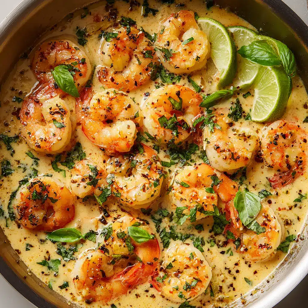 Creamy Coconut Shrimp (Ready in 20 Minutes!) 1 A beautiful bowl of Thai-inspired coconut lime shrimp served over a bed of white rice.