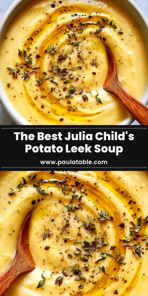 Creamy Potato Leek Soup (The Ultimate Recipe) 4 A bowl of Creamy Potato Leek Soup garnished with fresh chives and black pepper, with a spoon resting in the bowl. The perfect cozy and elegant comfort food recipe.