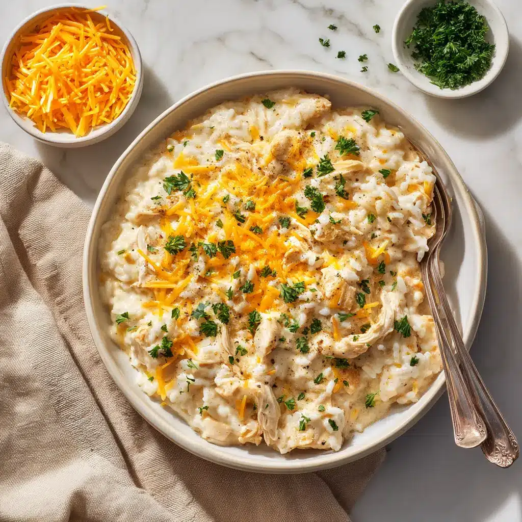 Crockpot Chicken and Rice: The Easiest, Creamiest Recipe! 1 A close-up shot of a spoonful of crockpot chicken and rice, showing the tender chicken and creamy sauce.