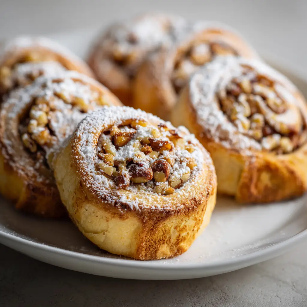 Italian Nut Roll Cookies: An Authentic Family Recipe 1 A batch of freshly baked traditional Italian nut cookies cooling on a wire rack, with golden-brown edges and a visible nut swirl.