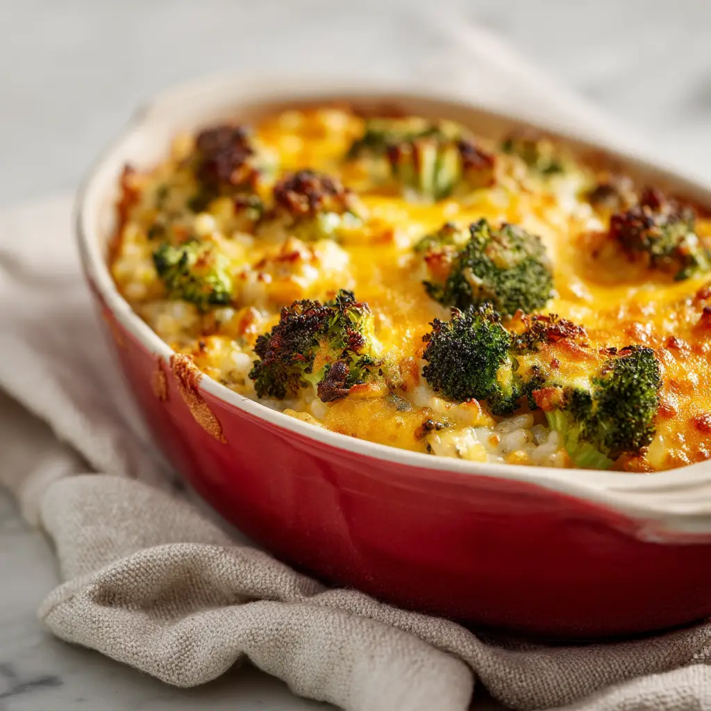 Ground Turkey Rice Casserole (Cheesy & Easy!) 1 A serving of the healthy ground turkey casserole on a plate, garnished with fresh parsley.