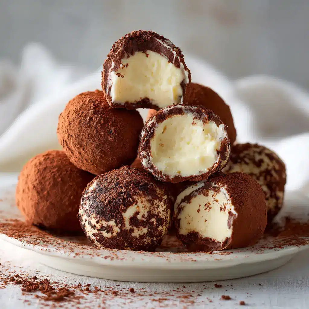 Tiramisu Truffles: The Ultimate No-Bake Recipe 2 A small pile of homemade tiramisu bites, dusted with cocoa powder and ready to be served.