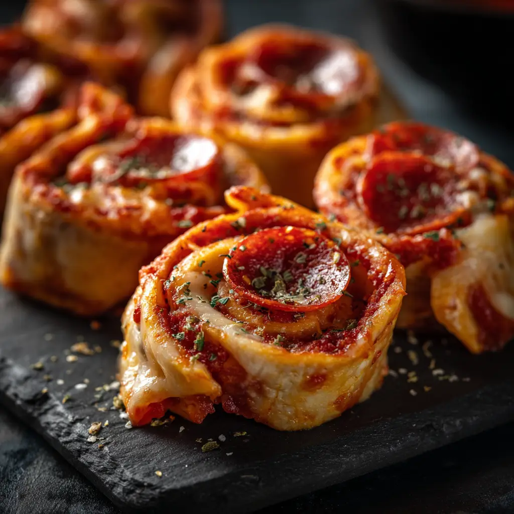 Keto Pizza Roll-Ups (Easy, Cheesy, & Fail-Proof!) 1 The keto pizza dough rolled out flat on parchment paper, topped with marinara, cheese, and pepperoni before being rolled up.