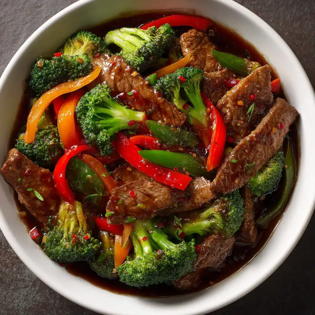 Beef Stir Fry Recipe: The Ultimate 30-Minute Weeknight Meal 2 An overhead close-up shot of a savory beef and vegetable stir fry in a wok. This image highlights the key ingredients for this easy stir fry recipe.