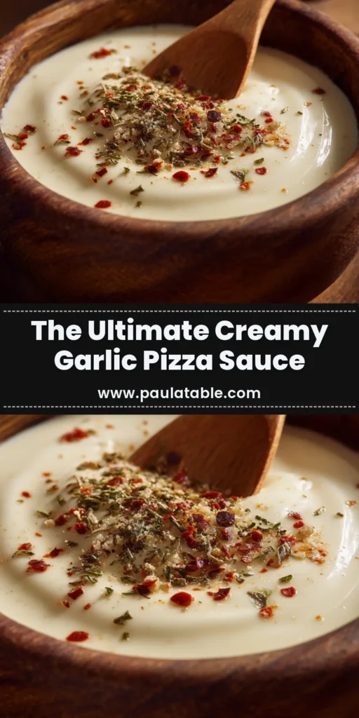 A pan of rich and creamy garlic sauce being stirred with a whisk, ready to be served over pasta or chicken. The ultimate versatile sauce recipe.