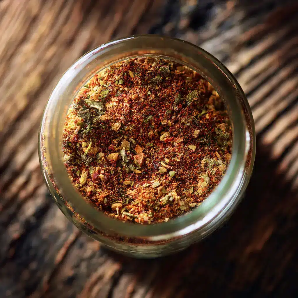 A small bowl filled with a savory blend of homemade breakfast sausage seasoning with individual spices visible.