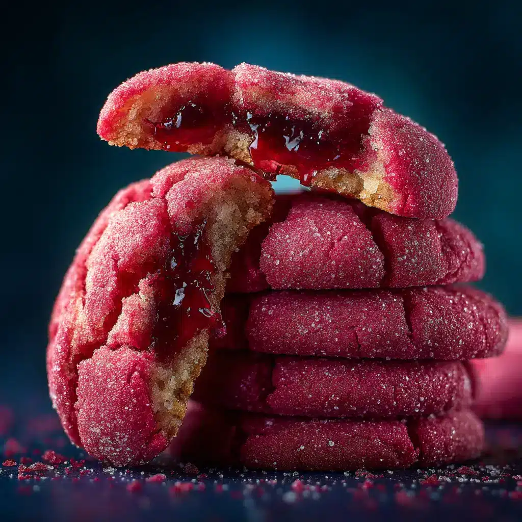 Raspberry Sugar Cookies: The Ultimate Soft & Chewy Recipe 2 An extreme close-up of a stack of thick, soft raspberry sugar cookies, highlighting their chewy texture and natural pink color from real raspberries.