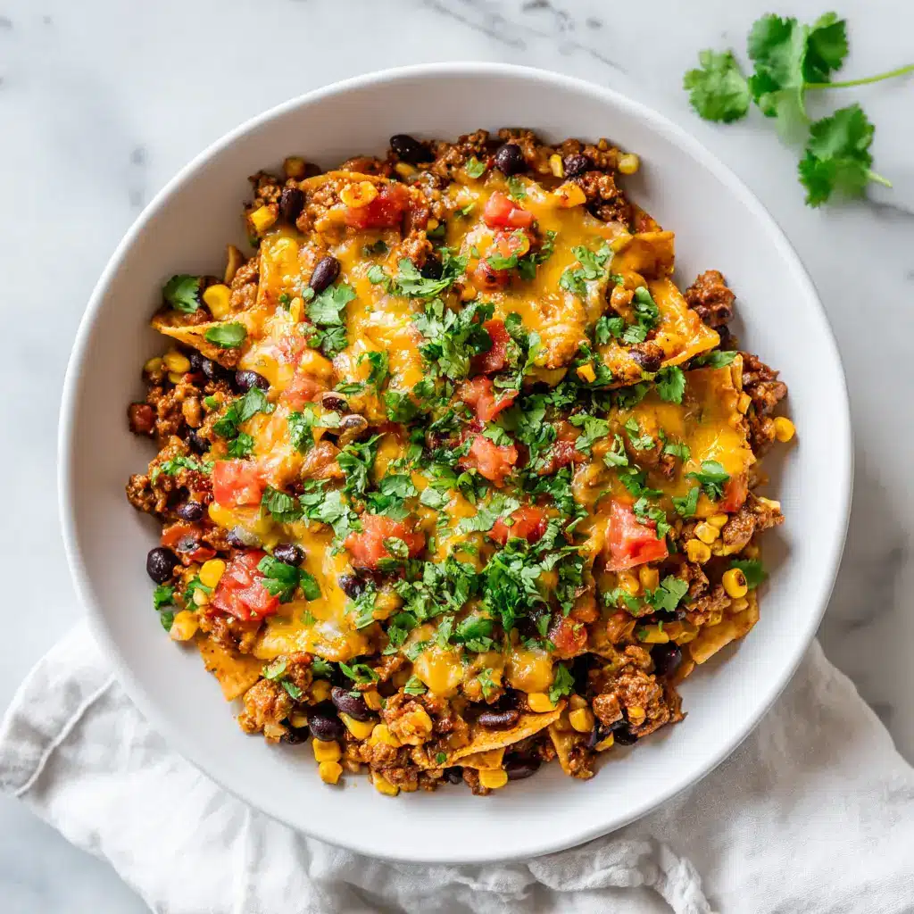 The Best Cheesy Ground Turkey Taco Skillet (One-Pan Dinner) 2 Raw ingredients for a ground turkey taco skillet including seasoned ground turkey, black beans, sweet corn, and diced tomatoes.