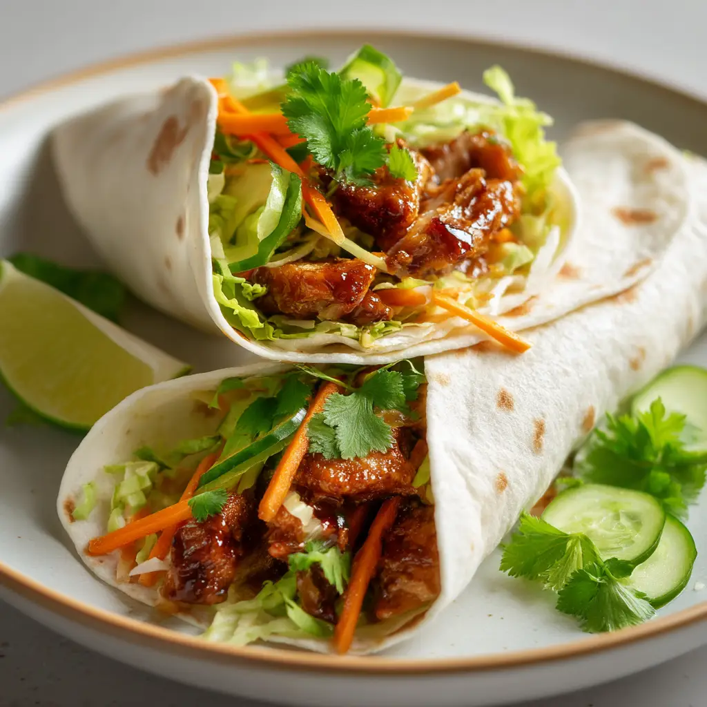 Crispy chicken pieces coated in a sticky Thai sweet chili sauce glaze in a skillet.