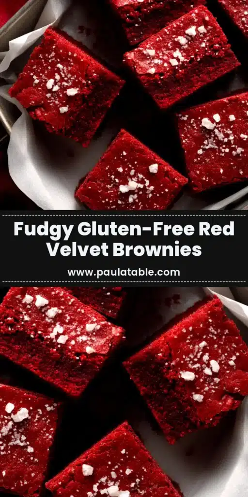 Red Velvet Brownies with Cream Cheese Swirl 3 A stack of rich red velvet brownies with a beautiful cream cheese swirl on top, dusted with powdered sugar. These chewy red velvet brownies are the perfect decadent dessert.