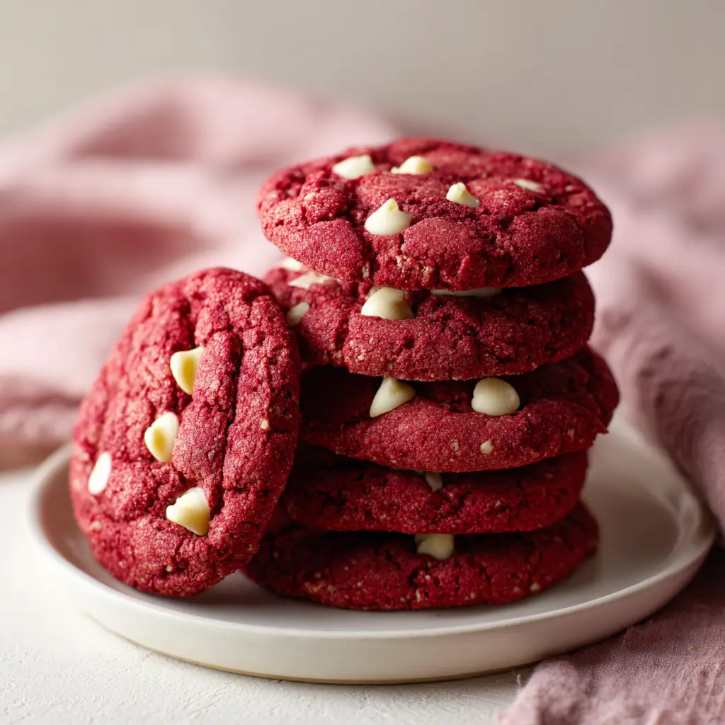 Red Velvet Cake Mix Cookies (The Easiest 4-Ingredient Recipe!) 1 The simple 4-ingredient dough for red velvet cake mix cookies in a mixing bowl.